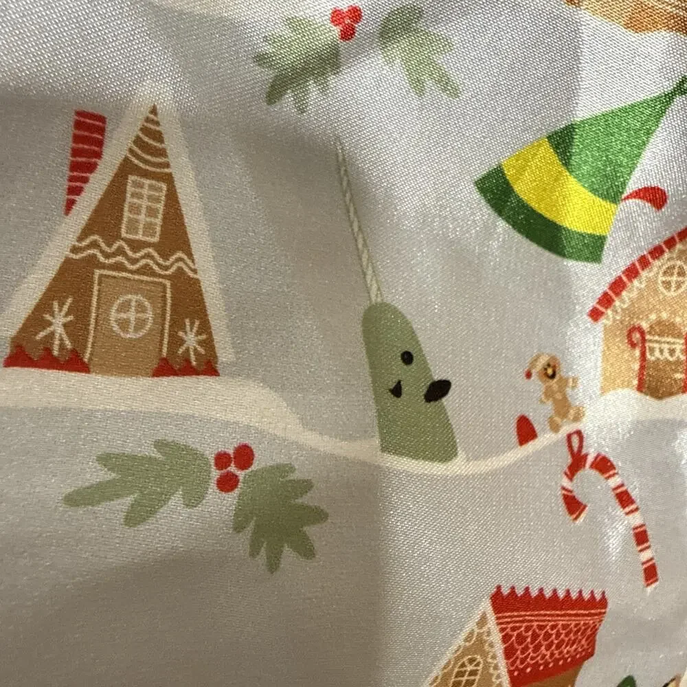 Elf x Kitsch King Size Satin Pillowcase Christmas Holiday Print Zipper Kit.sch
